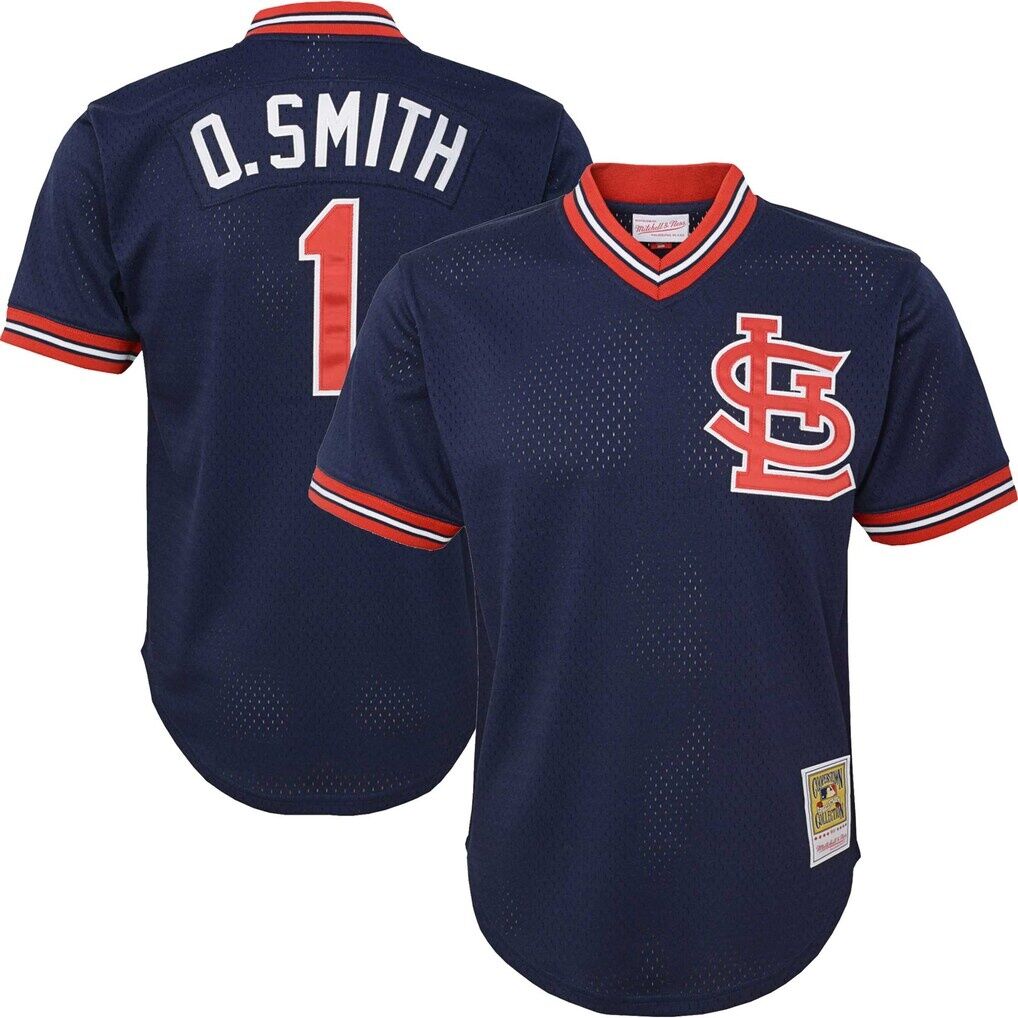 Ozzie Smith St. Louis Cardinals Mitchell & Ness Youth Cooperstown Collection Mesh Batting Practice Jersey