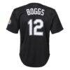 Wade Boggs Tampa Bay Rays Mitchell & Ness Youth Cooperstown Collection Mesh Batting Practice Jersey - Black - Detail View