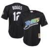 Wade Boggs Tampa Bay Rays Mitchell & Ness Youth Cooperstown Collection Mesh Batting Practice Jersey - Black - Front View