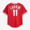 Barry Larkin Cincinnati Reds Mitchell & Ness Youth Cooperstown Collection Mesh Batting Practice Jersey - Red - Detail View