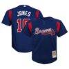 Chipper Jones Atlanta Braves Mitchell & Ness Youth Cooperstown Collection Mesh Batting Practice Jersey - Navy - Front View