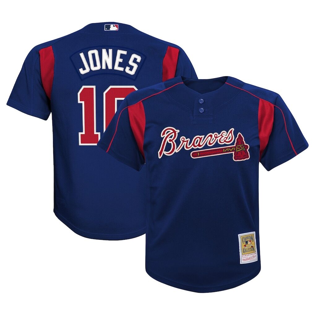 Chipper Jones Atlanta Braves Mitchell & Ness Youth Cooperstown Collection Mesh Batting Practice Jersey