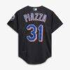 Mike Piazza New York Mets Mitchell & Ness Toddler Cooperstown Collection Mesh Batting Practice Jersey - Black - Detail View