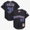 Mike Piazza New York Mets Mitchell & Ness Toddler Cooperstown Collection Mesh Batting Practice Jersey - Black - Front View