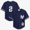 Derek Jeter New York Yankees Mitchell & Ness Toddler Cooperstown Collection Mesh Batting Practice Jersey - Navy - Front View