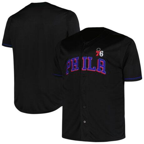 Philadelphia 76ers Profile Big & Tall Pop Jersey - Black - Front View
