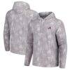Atlanta Braves Tommy Bahama Palm Frenzy Hoodie Long Sleeve T-Shirt - Gray - Front View