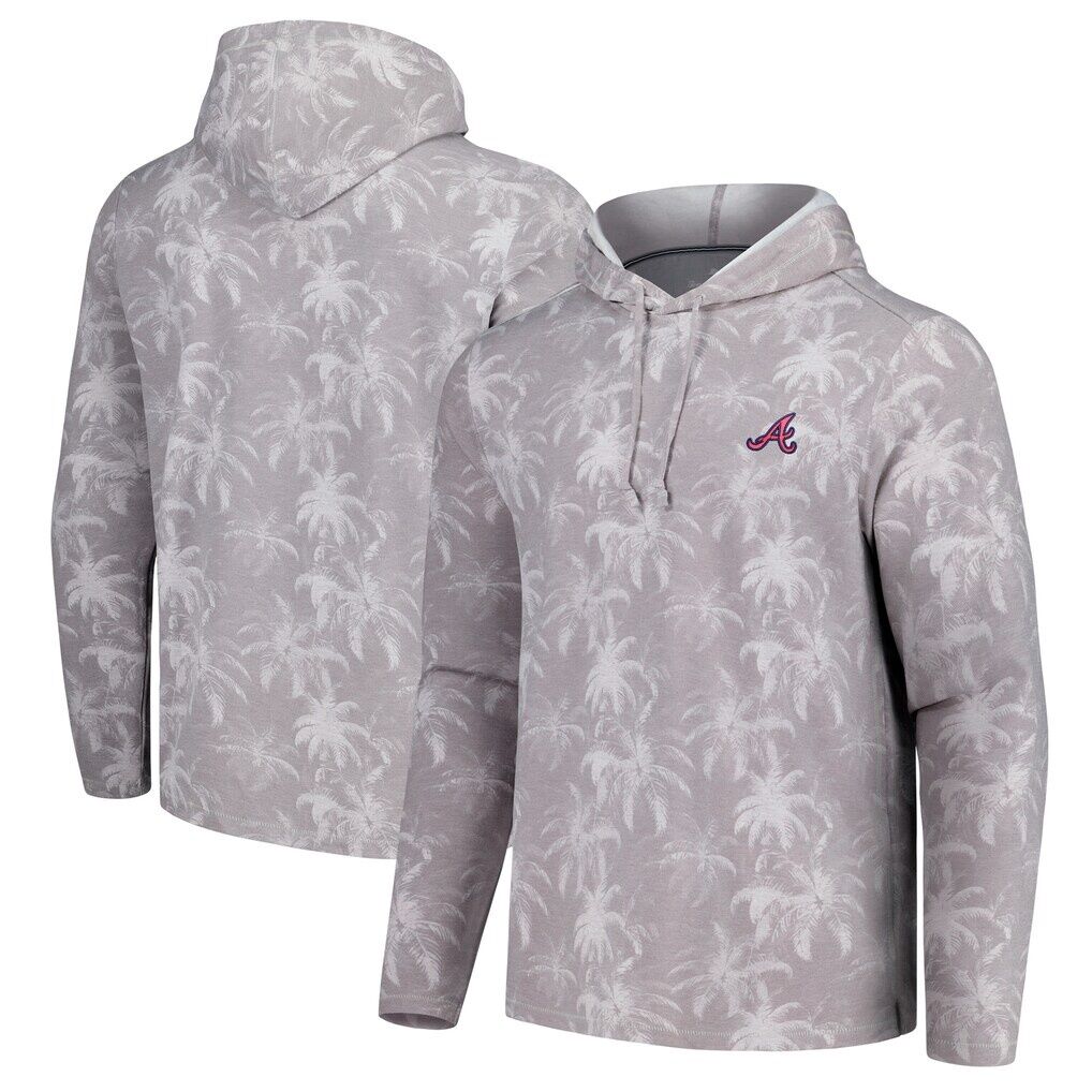Atlanta Braves Tommy Bahama Palm Frenzy Hoodie Long Sleeve T-Shirt