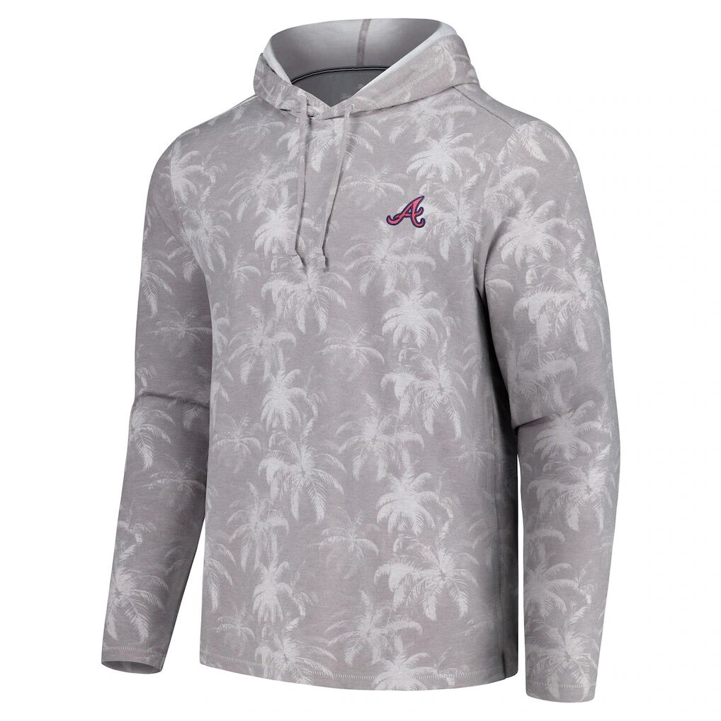 Atlanta Braves Tommy Bahama Palm Frenzy Hoodie Long Sleeve T-Shirt