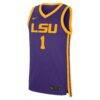 #1 LSU Tigers Nike Road Replica Jersey - Purple - Side View