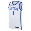 #1 Kentucky Wildcats Nike Home Replica Jersey - White - Side View