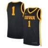 #1 Iowa Hawkeyes Nike Road Replica Jersey - Black - Front View