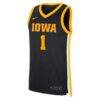 #1 Iowa Hawkeyes Nike Road Replica Jersey - Black - Side View