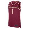 #1 Florida State Seminoles Nike Road Replica Jersey - - Side View