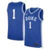 #1 Duke Blue Devils Nike Road Replica Jersey - - Front View
