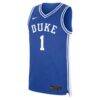 #1 Duke Blue Devils Nike Road Replica Jersey - - Side View