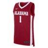 #1 Alabama Crimson Tide Nike Road Replica Jersey - Crimson - Side View