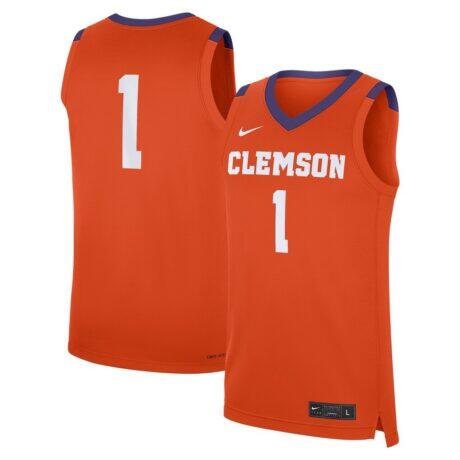 #1 Clemson Tigers Nike Road Replica Jersey - Orange - Front View
