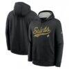 New Orleans Saints Nike Rewind Club Logo Pullover Hoodie - Black - Front View