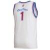 #1 Kansas Jayhawks adidas Alternate Swingman Jersey - White - Detail View