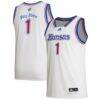 #1 Kansas Jayhawks adidas Alternate Swingman Jersey - White - Front View