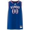 #00 Kansas Jayhawks adidas Swingman Jersey - Royal - Side View