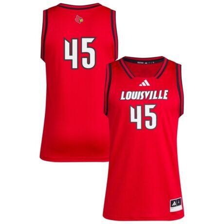 #45 Louisville Cardinals adidas Replica Swingman Jersey - Red - Front View