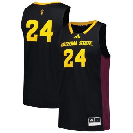 #24 Arizona State Sun Devils adidas Replica Swingman Jersey - Black - Front View