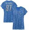 Aidan Hutchinson Detroit Lions Girls Youth Sequin Player Name & Number V-Neck Dress - Blue - Front View