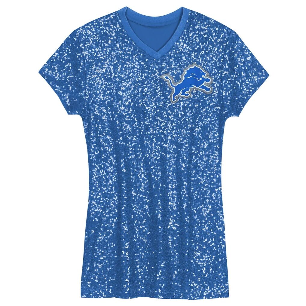 Aidan Hutchinson Detroit Lions Girls Youth Sequin Player Name & Number V-Neck Dress