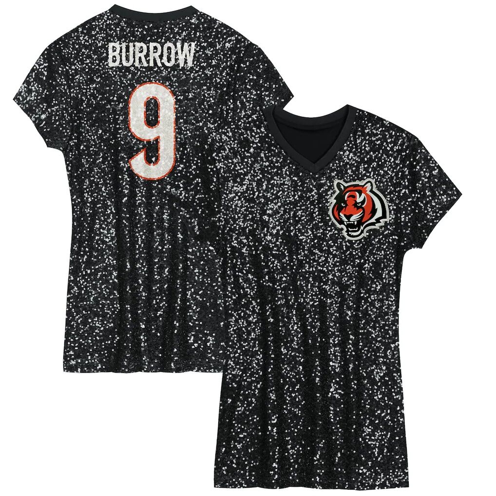 Joe Burrow Cincinnati Bengals Girls Youth Sequin Player Name & Number V-Neck Dress