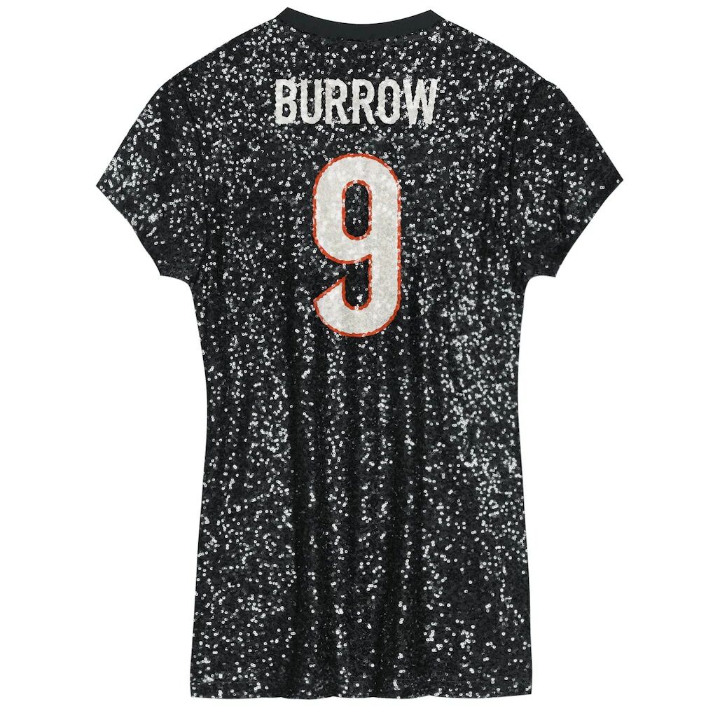 Joe Burrow Cincinnati Bengals Girls Youth Sequin Player Name & Number V-Neck Dress