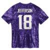 Justin Jefferson Minnesota Vikings Girls Youth Sequin V-Neck Fashion Jersey - Purple - Detail View