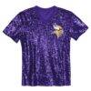 Justin Jefferson Minnesota Vikings Girls Youth Sequin V-Neck Fashion Jersey - Purple - Side View
