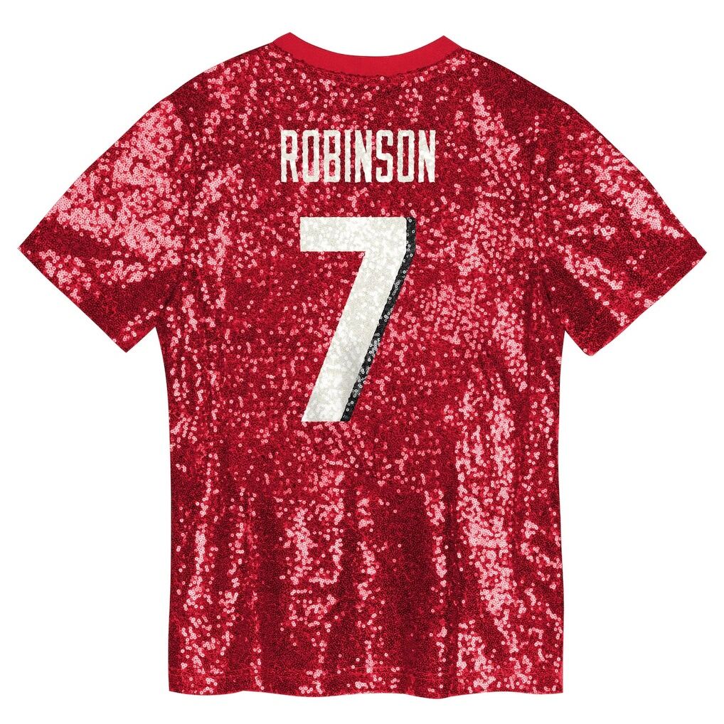 Bijan Robinson Atlanta Falcons Girls Youth Sequin V-Neck Fashion Jersey