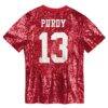 Brock Purdy San Francisco 49ers Girls Youth Sequin V-Neck Fashion Jersey - - Detail View