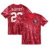 Christian McCaffrey San Francisco 49ers Girls Youth Sequin V-Neck Fashion Jersey - - Front View