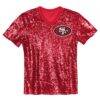 Christian McCaffrey San Francisco 49ers Girls Youth Sequin V-Neck Fashion Jersey - - Side View