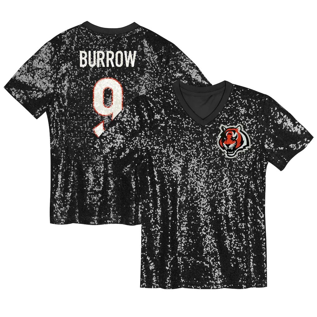 Joe Burrow Cincinnati Bengals Girls Youth Sequin V-Neck Fashion Jersey