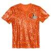 Myles Garrett Cleveland Browns Girls Youth Sequin V-Neck Fashion Jersey - Orange - Side View