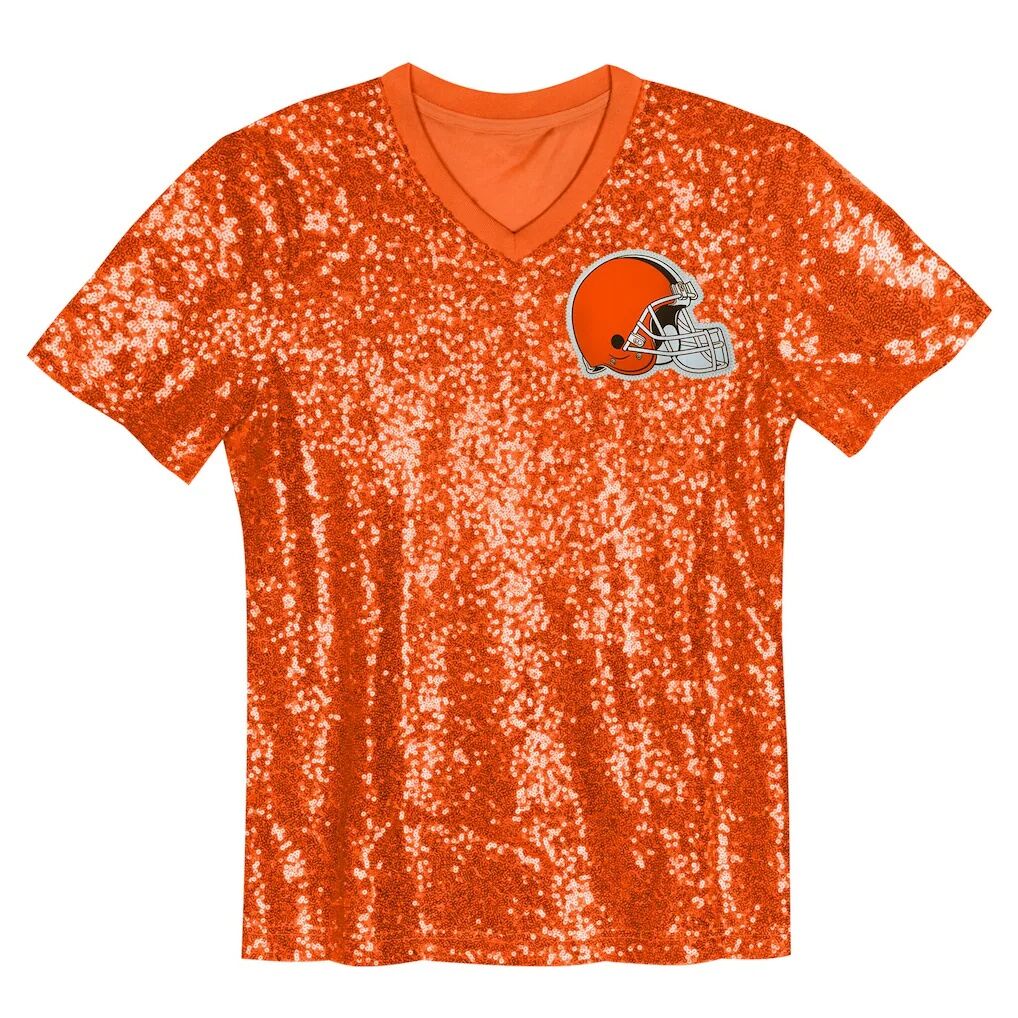 Myles Garrett Cleveland Browns Girls Youth Sequin V-Neck Fashion Jersey