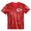 Travis Kelce Kansas City Chiefs Girls Youth Sequin V-Neck Fashion Jersey - Red - Side View