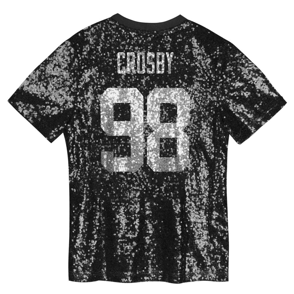 Maxx Crosby Las Vegas Raiders Girls Youth Sequin V-Neck Fashion Jersey