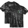 Maxx Crosby Las Vegas Raiders Girls Youth Sequin V-Neck Fashion Jersey - Black - Front View