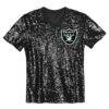 Maxx Crosby Las Vegas Raiders Girls Youth Sequin V-Neck Fashion Jersey - Black - Side View