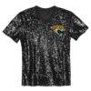 Trevor Lawrence Jacksonville Jaguars Girls Youth Sequin V-Neck Fashion Jersey - Black - Side View
