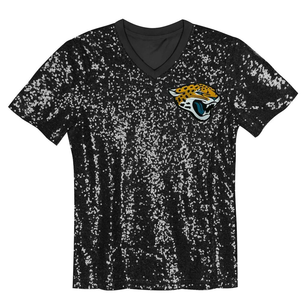 Trevor Lawrence Jacksonville Jaguars Girls Youth Sequin V-Neck Fashion Jersey