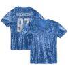 Aidan Hutchinson Detroit Lions Girls Youth Sequin V-Neck Fashion Jersey - Blue - Front View