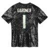 Sauce Gardner New York Jets Girls Youth Sequin V-Neck Fashion Jersey - Black - Detail View