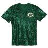 Jordan Love Green Bay Packers Girls Youth Sequin V-Neck Fashion Jersey - Green - Side View